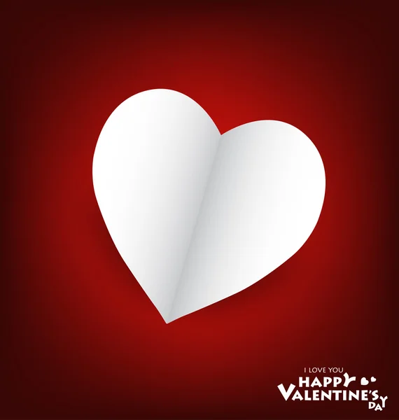 Cartão de Dia dos Namorados com papel de coração. Ilustração vetorial — Vetor de Stock