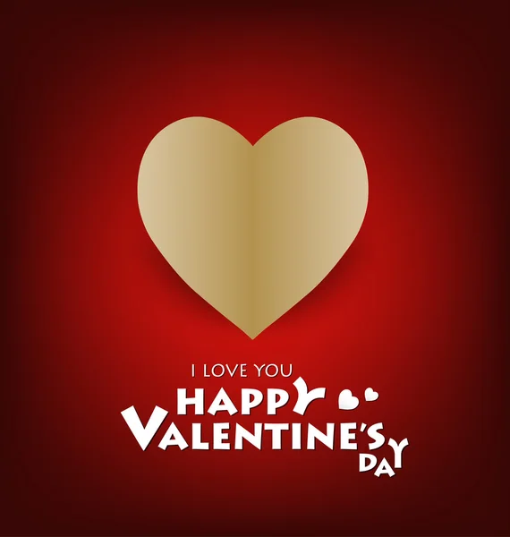 Aftelkalender voor Valentijnsdag kaart met hart papier. vectorillustratie — Stockvector
