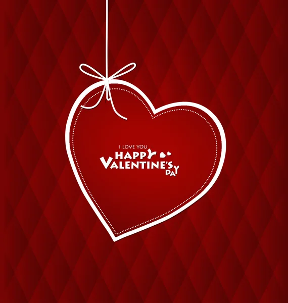 Tarjeta de San Valentín con Papel del Corazón. Ilustración vectorial — Vector de stock