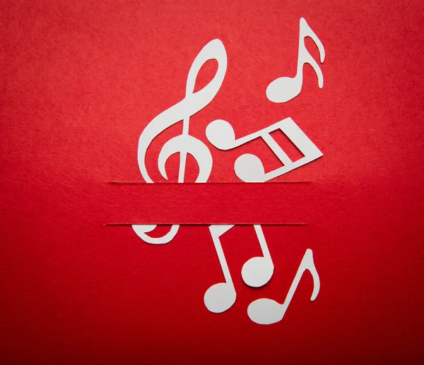 Paper cut of music note with copy space for text or design — Stock Photo, Image