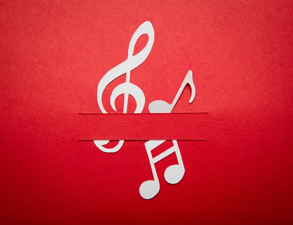 Paper cut of music note with copy space for text or design — Stock Photo, Image