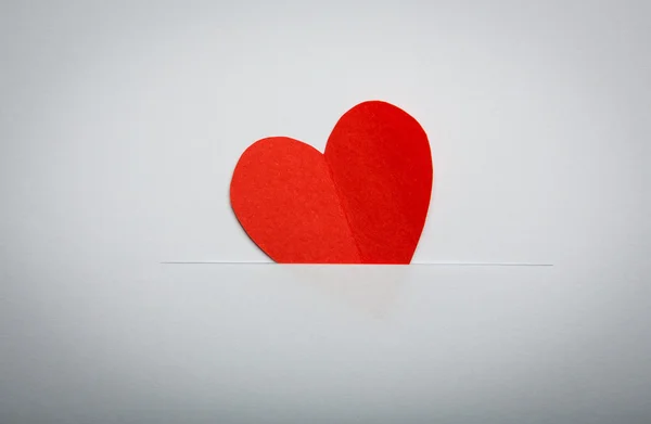 Paper heart shape symbol for Valentines day with copy space fo — Stock Photo, Image