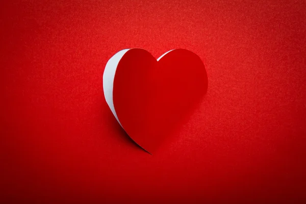 Paper heart shape symbol for Valentines day with copy space fo — Stock Photo, Image