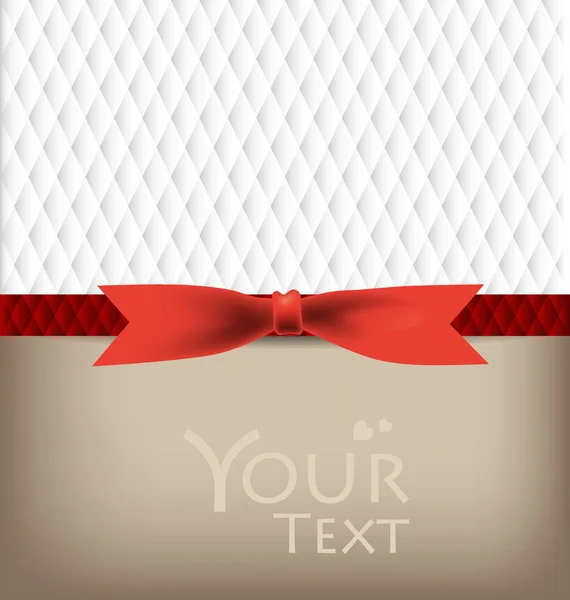 Beautiful cards with red bows and ribbons, vector illustration. — Stockvector