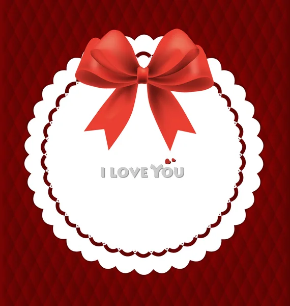 Beautiful cards with red bows and ribbons, vector illustration. — Stok Vektör