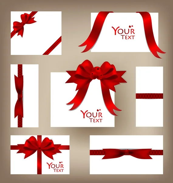 Collection of gift cards and invitations. Vector illustration. — Stock Vector