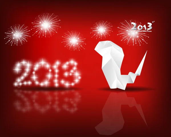 Feliz año nuevo 2013 con fuegos artificiales estrellados, ilustración vectorial . — Vector de stock