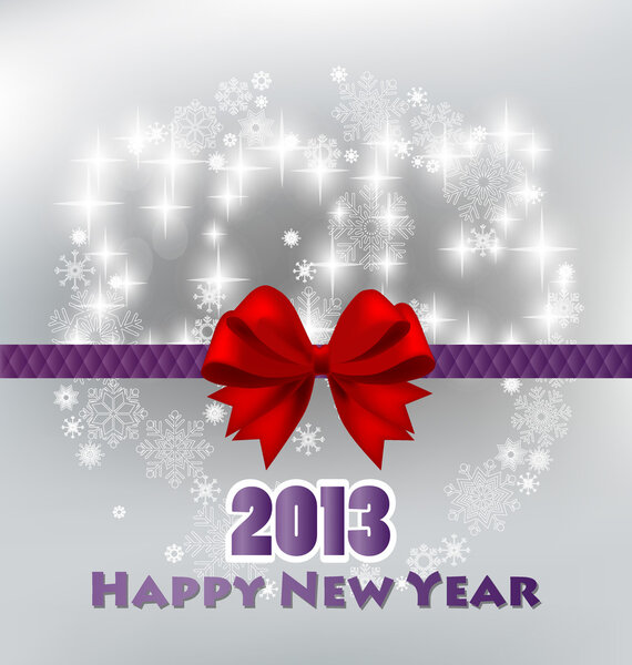 Happy new year 2013 with starry firework, vector illustration.