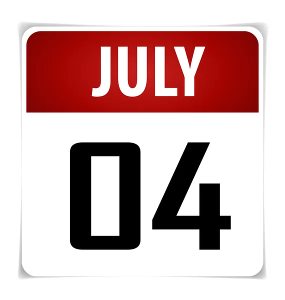 Calendario semplice data- 4 luglio, illustrazione vettoriale . — Vettoriale Stock