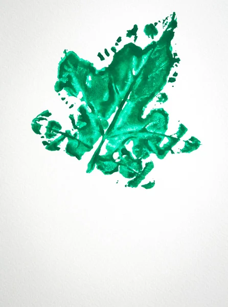 Watercolor of green leaf — Stock Photo, Image