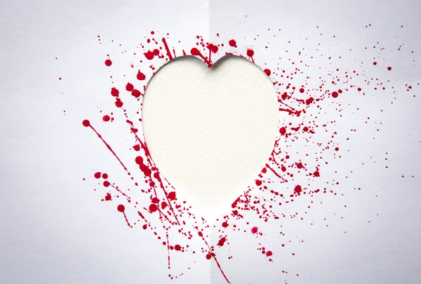 Heart with splash of red watercolor — Stock Photo, Image