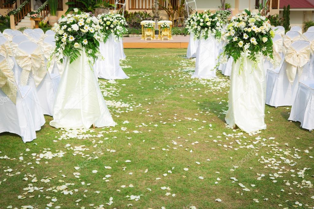 Wedding ceremony in a beautiful garden