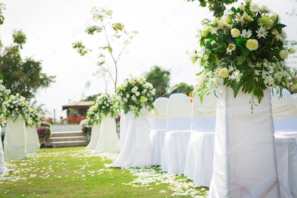 Wedding ceremony in a beautiful garden