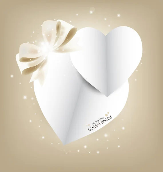 Carte de Saint Valentin avec Heart Paper. Illustration vectorielle . — Image vectorielle