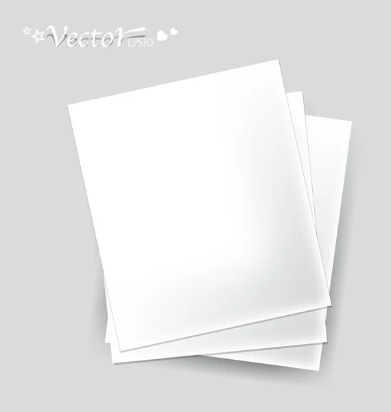 Collection of various white papers, ready for your message. Vect — Stock Vector