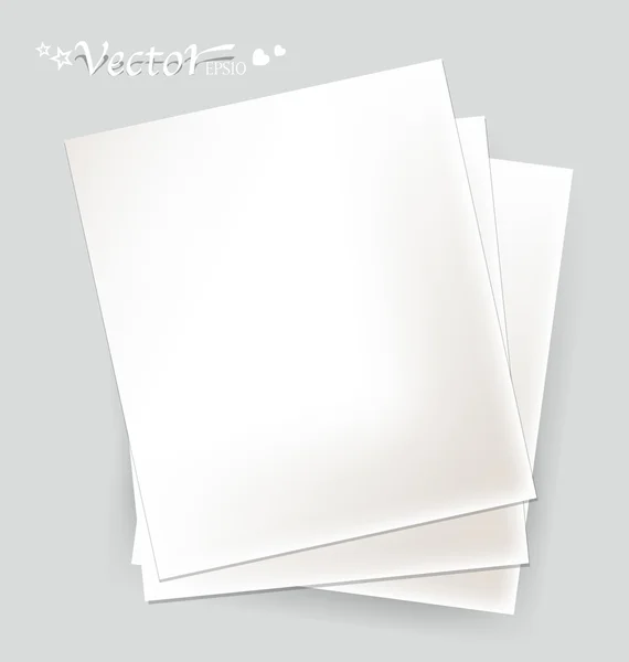 Collection of various white papers, ready for your message. Vect — Stock Vector