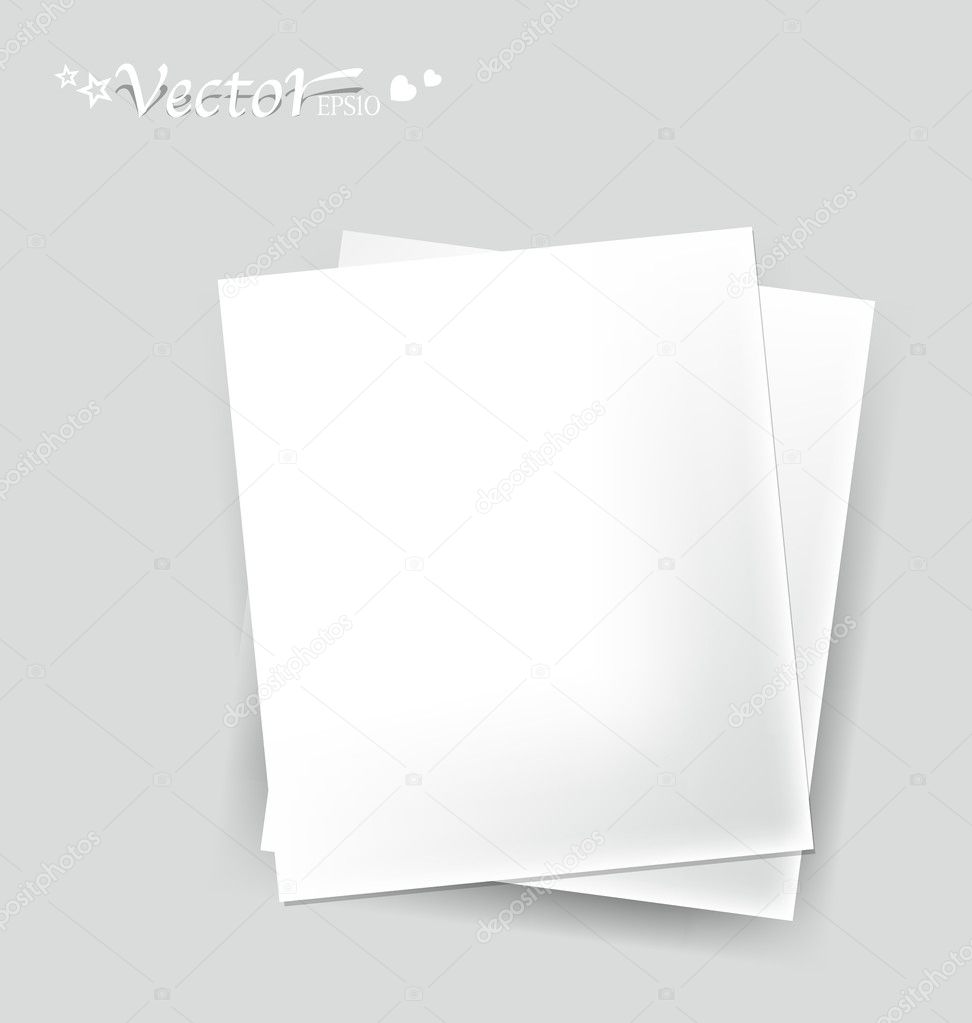 Collection of various white papers, ready for your message. Vect