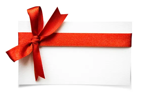 kırmızı kurdele bows kartıyla