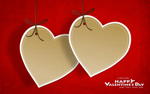 Tarjeta de San Valentín con Papel Corazón — Foto de Stock