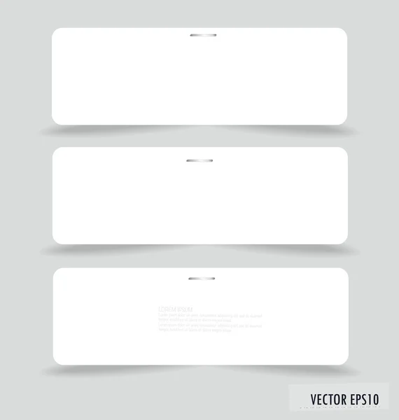 Collection of various white note papers, ready for your message. — Stock Vector