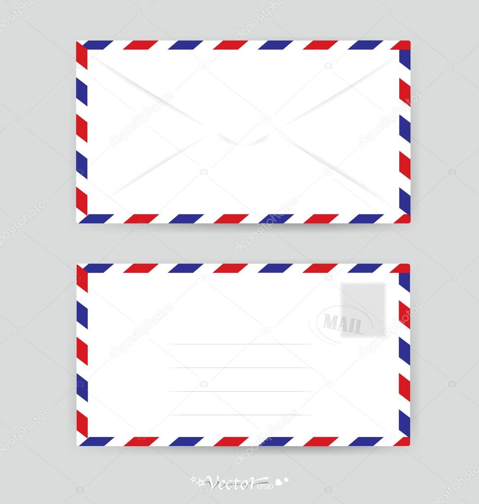 Envelope and stamp. Vector Illustration