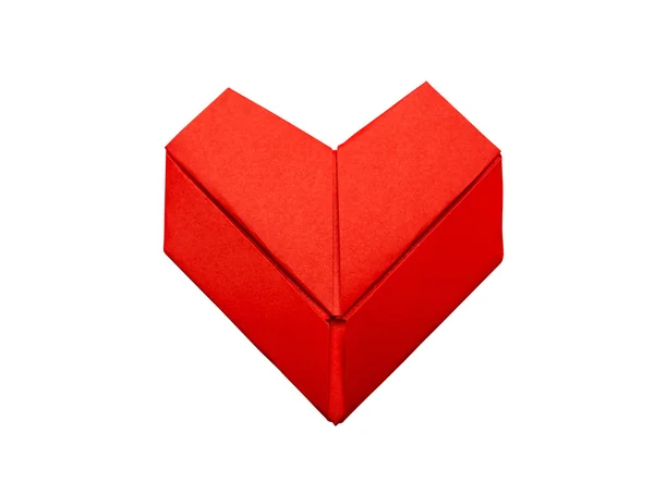 Origami paper heart shape symbol for Valentines day with clipp — Stock Photo, Image