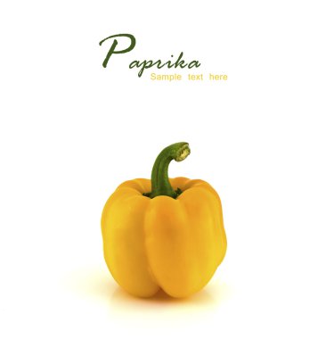 kopya alanı beyaz zemin üzerine sarı kırmızı biber.