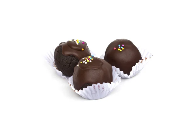 Delicious dark milk chocolate on white background — Stock Photo, Image