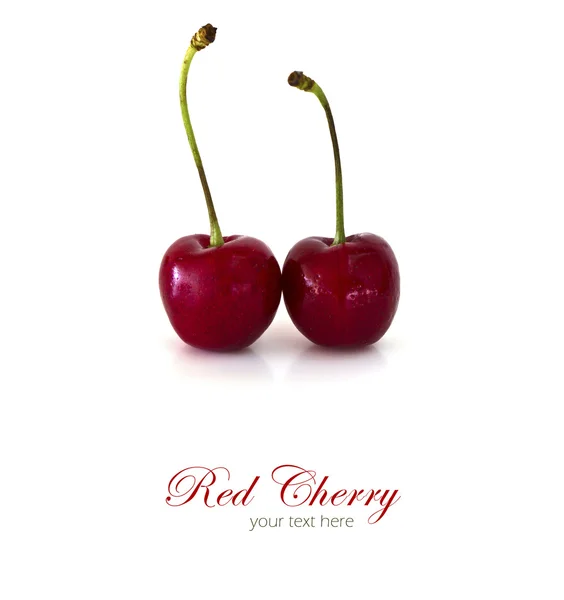 Sweet cherries isolated on white background with copy space. — Stock Photo, Image