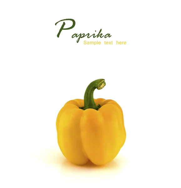 Yellow paprika on white background with copy space. — Stock Photo, Image