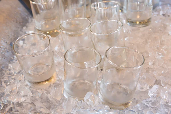 Empty glass on ice — Stock Photo, Image