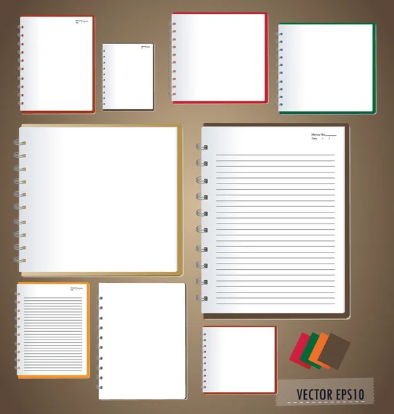 Collection of notebook designs. Vector illustration. Easy editab — Stock Vector