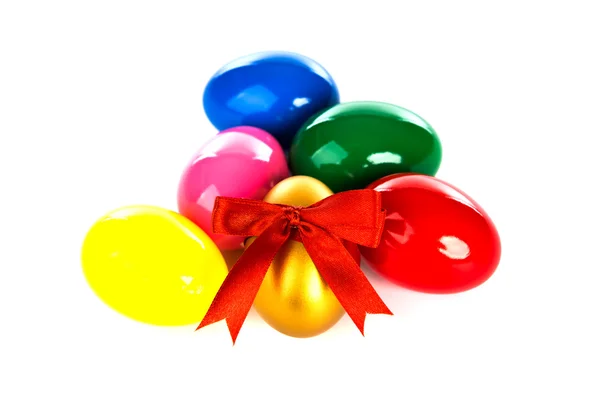 Colorful Easter Eggs on white background — Stock Photo, Image