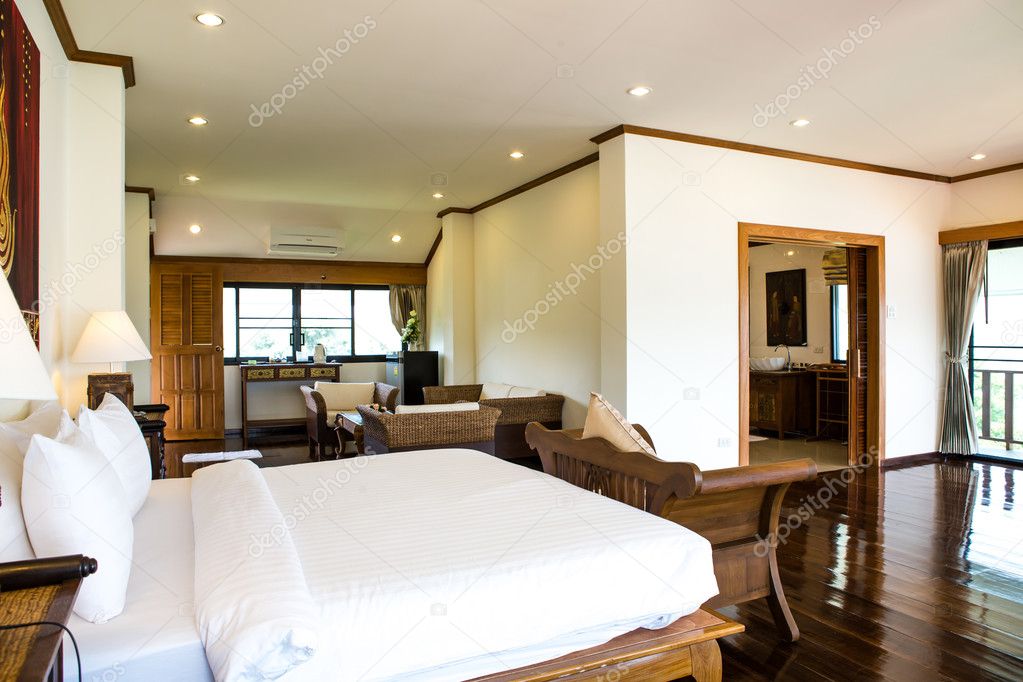 Interior of modern comfortable hotel room