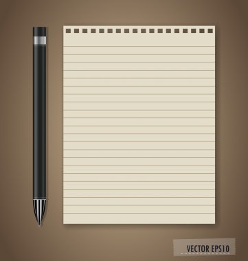 kalem ve kağıt, metniniz için hazır. vektör çizim.