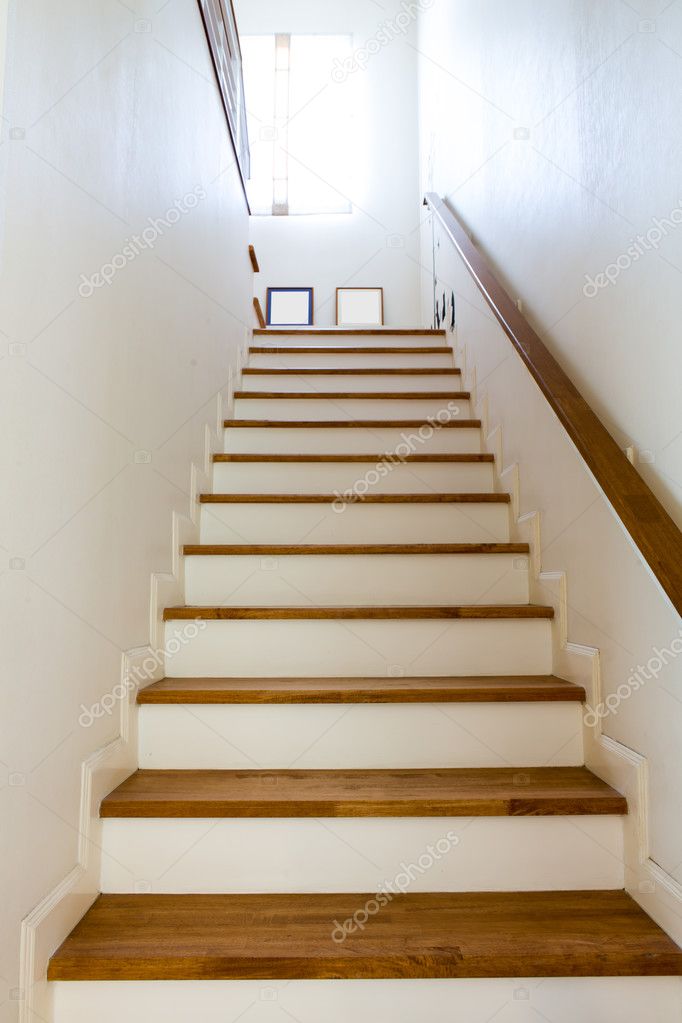 Interior - wood stairs and handrail