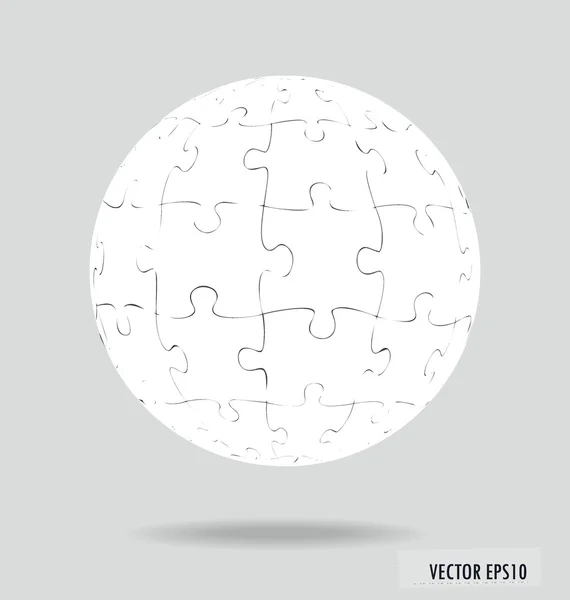 Puzzle globo. Ilustración vectorial . — Archivo Imágenes Vectoriales