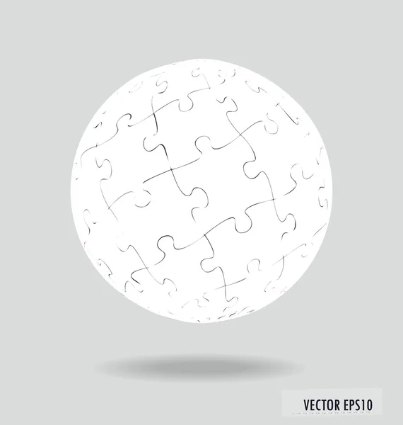 Globo puzzle. Illustrazione vettoriale . — Vettoriale Stock