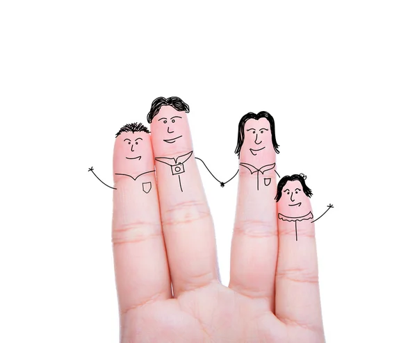 Сім'я пальців ізольована на білому тлі — стокове фото