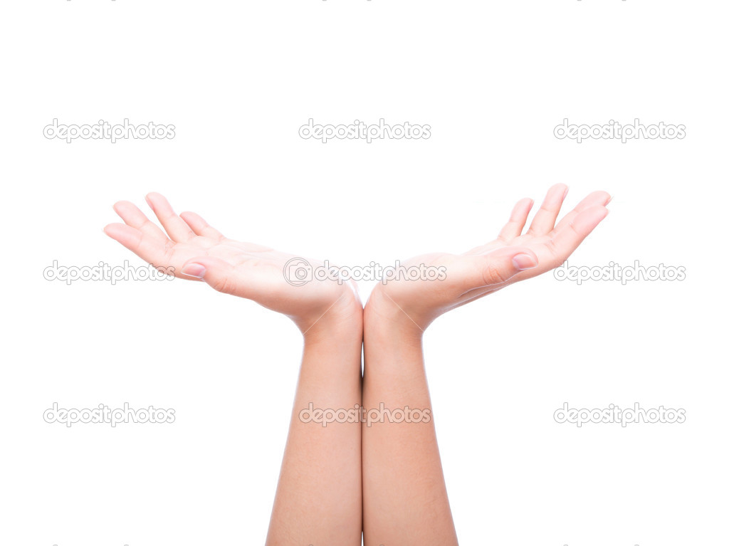 Two hands isolated on white background