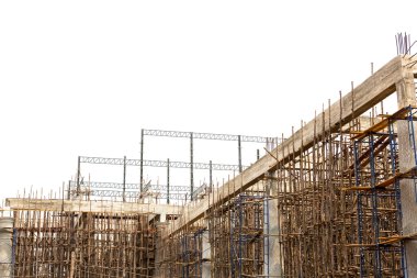 bitmemiş üzerinde beyaz backgrou izole Şantiye Binası