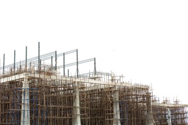 bitmemiş üzerinde beyaz backgrou izole Şantiye Binası