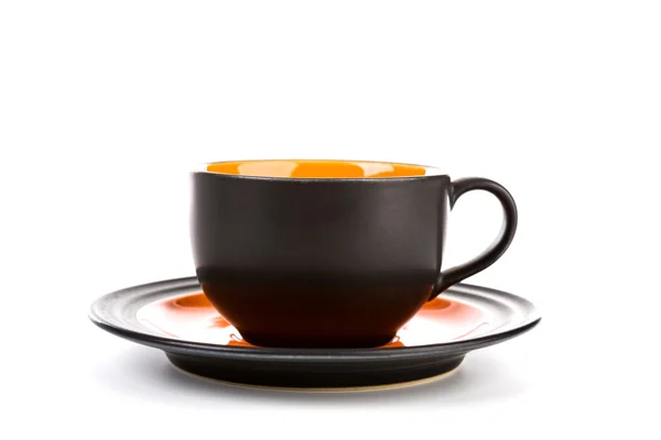 Чорна чашка кави на білому тлі — стокове фото