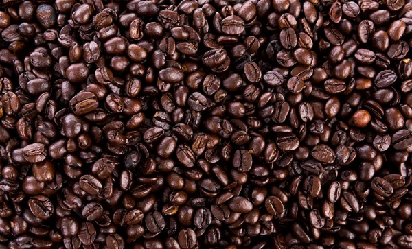 Kaffeebohnen Nahaufnahme Hintergrund — Stockfoto