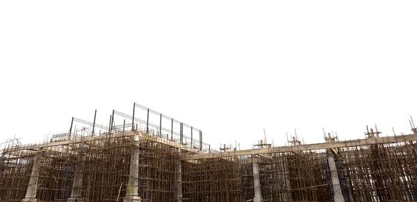 Unfinished building construction site isolated on white backgrou — Stock Photo, Image