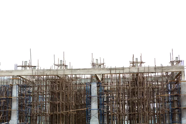 Oavslutad byggnad byggarbetsplats isolerad på vit ba — Stockfoto