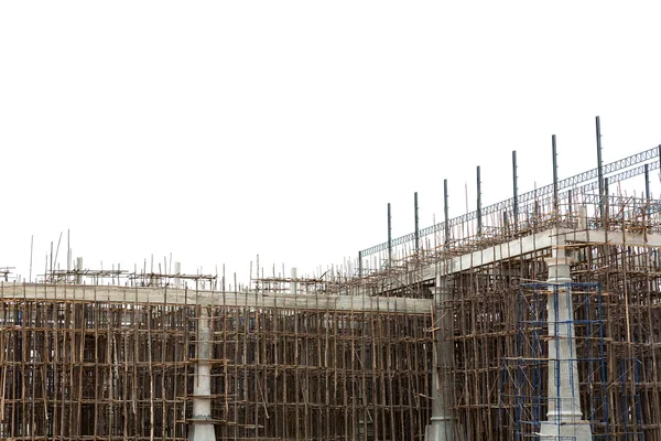 Unfertige Baustelle isoliert auf weißem Grund — Stockfoto