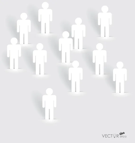 Social Network concept : cut out of paper, vector illustr — Stock Vector