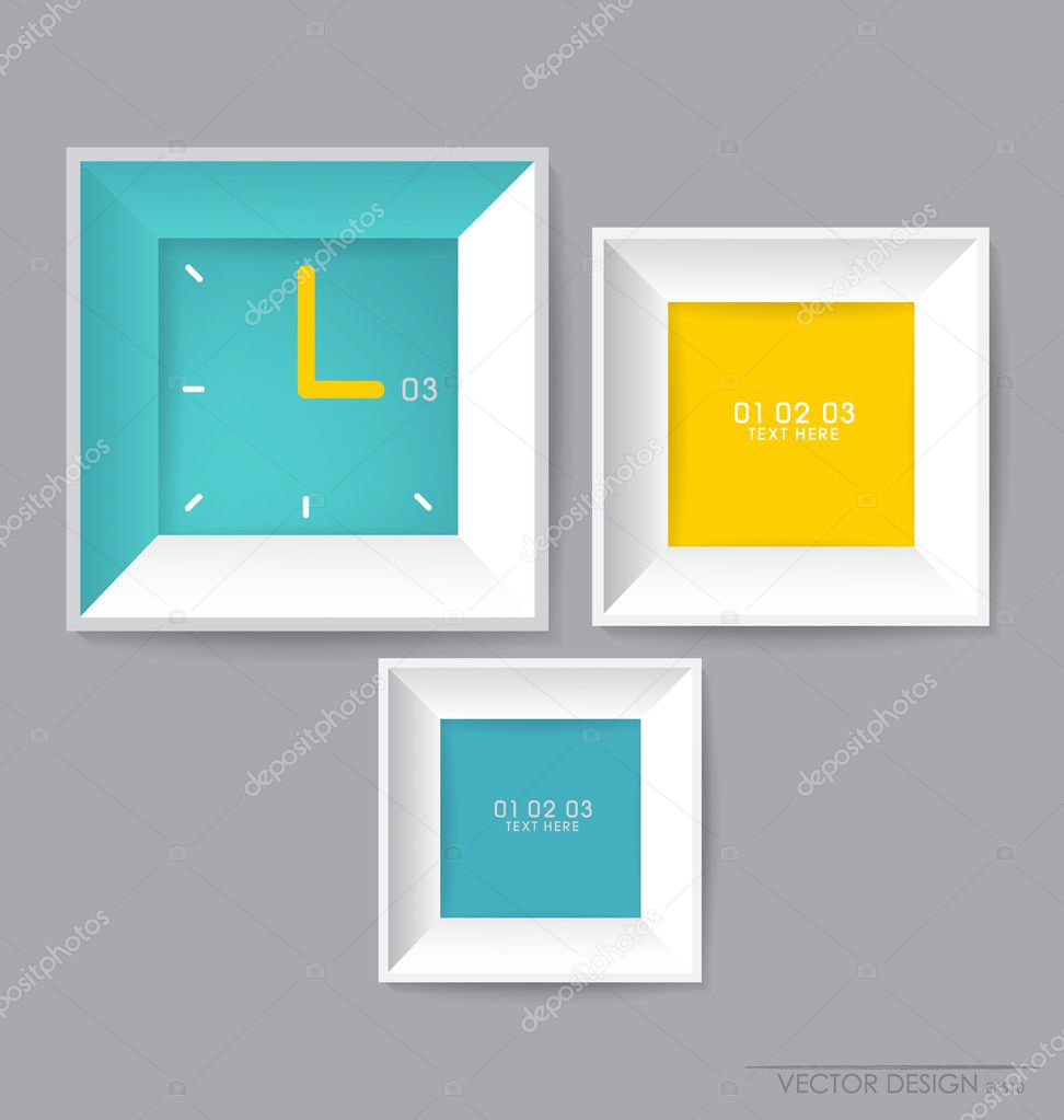 Modern frames on the wall, vector illustration.