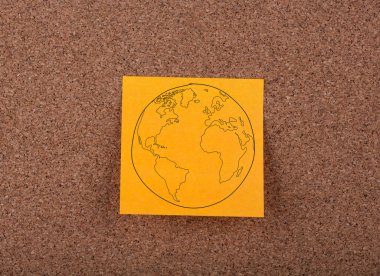 iş kavramı notları çizim ile mantar pano